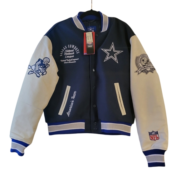 Kids NFL Varsity Jacket - Blue and White - Picture 3 of 15